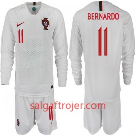 Portugal Fodboldtrøjer BERNARDO 11 Børn Udebanesæt VM 2018 Langærmet